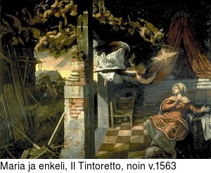 Maria ja enkeli, Il Tintoretto, noin v.1563