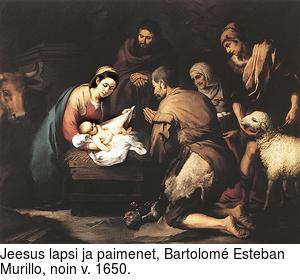 Jeesus lapsi ja paimenet, Bartolom Esteban Murillo, noin v. 1650.