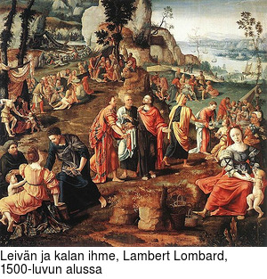 Leivn ja kalan ihme, Lambert Lombard, 1500-luvun alussa