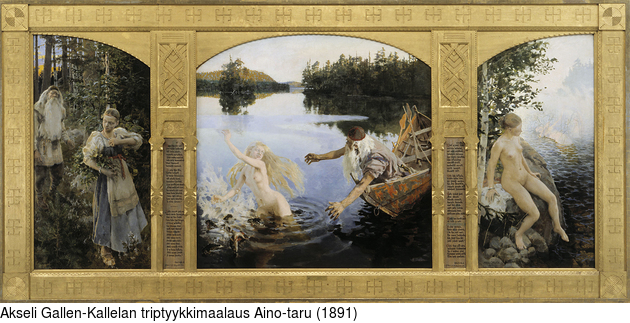 Akseli Gallen-Kallelan triptyykkimaalaus Aino-taru (1891)