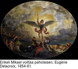 Enkeli Mikael voittaa paholaisen, Eugne Delacroix, 1854-61